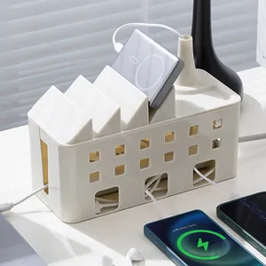 Boîte Organisateur de Câbles ABS Forme d'Usine Pour Multiprise Boîte de Rangement Bureau Avec Support Téléphone Pour Bureau