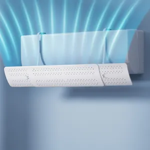 Deflector de Viento para Aire Acondicionado Universal Ajustable Montado en la Pared Anti Soplado Directo Extensible de PP para Hogar