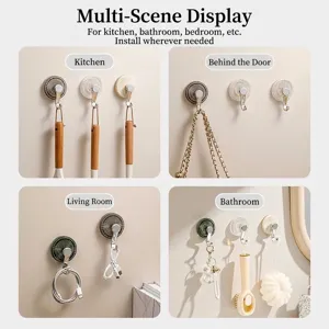 Versatile heavy-duty wall hooks for kitchen, bathroom, and living room decor