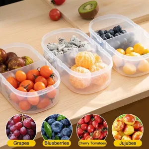 Transparent food-grade divided fruit storage boxes for refrigerator fresh organization