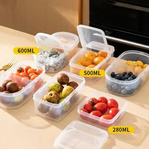 Food-grade transparent plastic storage boxes for fruits and vegetables in fridge