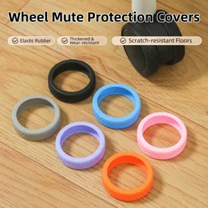 8-pack colorful silent silicone luggage wheel covers for floor protection and noise reduction