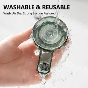 Washable and reusable strong suction cup hook for bathroom door without drilling