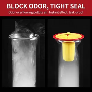 Efficient anti-odor floor drain core for bathroom and kitchen sewer pipes with tight seal