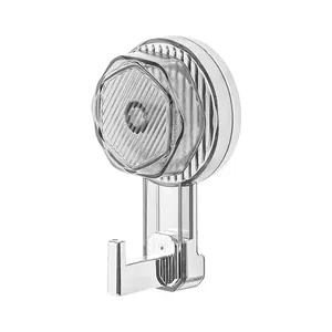Transparent powerful suction cup wall hook for bathroom and kitchen towel organization