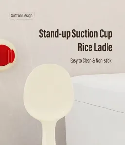 Stehender Silikon-Reislöffel mit Saugnapf-Design und Antihaft-Punkt-Oberflächendetail