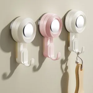 Rotating Vacuum Suction Cup Hook Strong Load Bearing No Drill Wall Mounted Hanger For Bathroom Kitchen Door Storage Organizer
