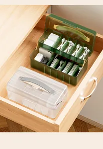 Dust-proof storage box with compartments for organizing cables and chargers in drawers.
