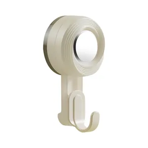 Powerful vacuum suction cup wall hook in cream white for bathroom and kitchen no-drill use