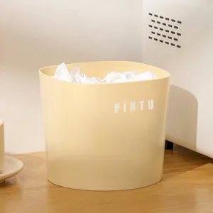 Cream-colored open-top desktop trash can for office or home tidy storage