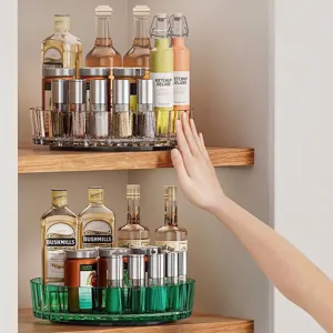 Organizador de especias de cocina transparente giratorio de 360 grados
