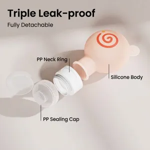 Set di flaconi da viaggio in silicone a forma di ciambella, design a prova di perdite