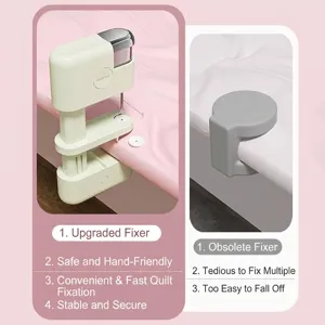Safe needle-free quilt cover and bed sheet fastener stapler style holder clips