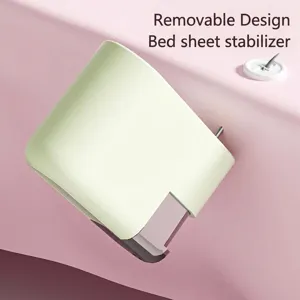 Safety detachable stapler-style quilt and bed sheet holder fixer in light green color