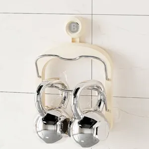 Suction cup wall-mounted pot lid and cutting board rack with heavy-duty weight support