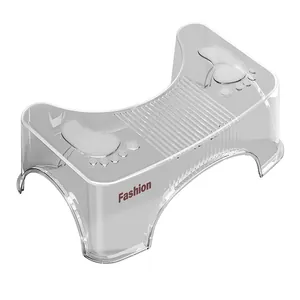 High-quality transparent ergonomic toilet step stool for bathroom footrest support