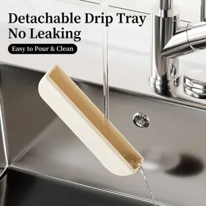 Detachable drip tray for kitchen sink organizer rack, minimalist beige plastic drainer tray