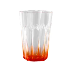 Bicchiere per spazzolino moderno arancione sfumato con eleganti strisce verticali per casa
