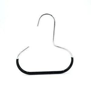 Durable stainless steel circular hanger with black non-slip coating for scarves and ties