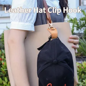 PU Leather Magnetic Hat Clip for Bag Travel Portable Hat Holder Clip Leaf Panda Shape Bag Accessories