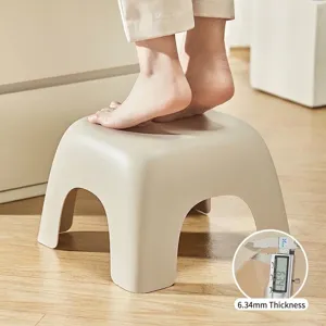 Duurzaam antislip verdikte plastic opstapje voor badkamer en kinderen, beige