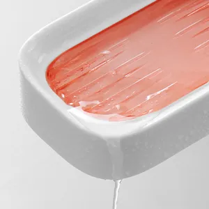 Minimalist double-layer drainage soap box for bathroom featuring orange translucent tray