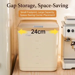 Large capacity food-grade rice storage container with 24cm width and clear scale marking