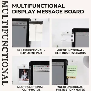 Multifunctional transparent acrylic message board for computer monitor side mounting
