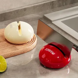 Suction Cup Knife Sharpener Tungsten Steel Quick Sharpening Manual Press Install Kitchen Tool For Chef Dull Knives ABS Material