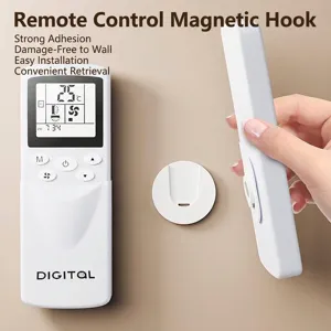 Punch-free magnetic wall holder for remote control, white wall-mounted storage hook
