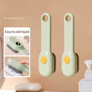 Multi-functional Press Release Liquid Shoe Brush Soft Bristles Manual Cleaning Laundry Brush Household Sneakers Cleaning Tool