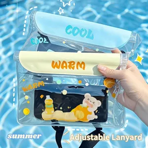 Waterproof Phone Pouch Adjustable Waist Belt Touch Screen Dry Bag Transparent Mobile Phone Protector For Swimming Diving