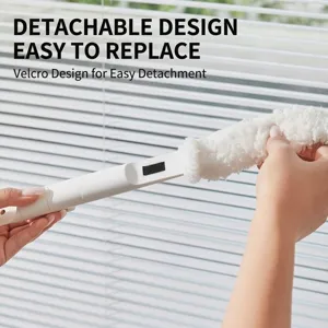 Microfiber crevice cleaning brush for blinds and AC with a convenient detachable design