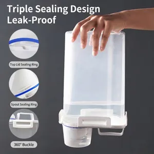 Large transparent laundry powder storage container with airtight leak-proof lid and handle