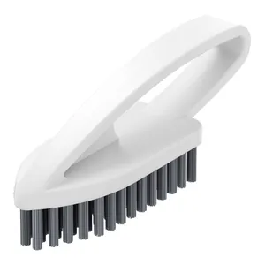 Ergonomic multipurpose cleaning brush with soft bristles for laundry and shoe care