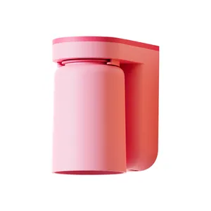 Portaspazzolino rosa moderno da parete con bicchiere per conservazione in bagno