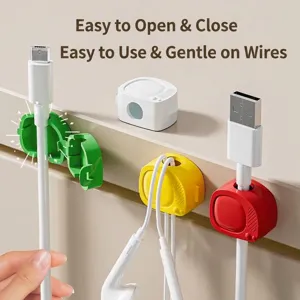 Clip per organizer cavi da scrivania a forma di mini TV per cavi dati e auricolari