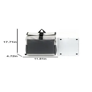 Large capacity backpack size chart showing 17.71x11.81x4.72 inches dimension