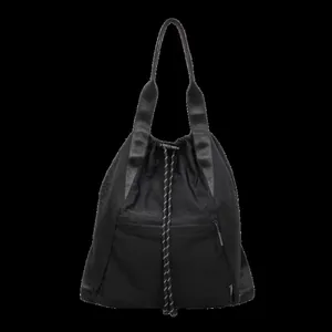 Sac à dos polyvalent léger noir à cordon sac seau pour le sport et les voyages