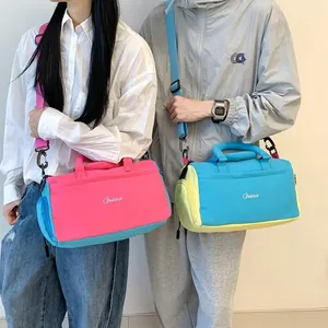 Reisetasche Aus Nylon Mit Großer Kapazität Und Farbblockierung Tragbare Sportliche Fitness-Duffeltasche Für Damen Wochenend-Gepäcktasche