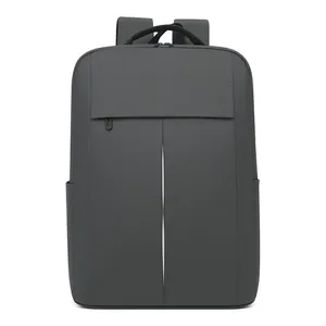 Minimalistische donkergrijze zakelijke laptoprugzak met grote capaciteit voor reizen