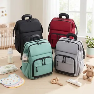 Large Capacity Diaper Bag Backpack Waterproof Oxford Cloth Travel Mummy Bag For Baby Care With Thermal Bottle Pockets