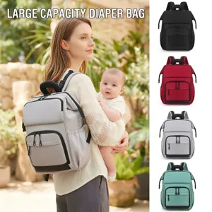 Large capacity stylish diaper backpack for mom and baby travel outdoor gear