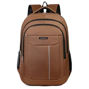 Large brown Oxford cloth backpack for men's business commute and travel