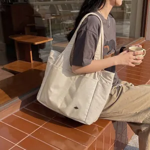 Stylish large capacity Oxford cloth tote bag for women with multiple practical pockets