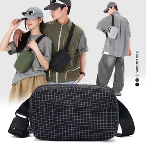 Damen Wasserdichte Nylon Gittermuster Schalentasche Lässige Sportliche Urbane Minimalistische Schulter Umhängetasche Für Reisen Alltag