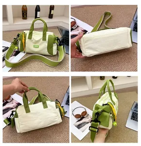Stylische grün-beige Damen Sport-Kissentasche mit breitem Schultergurt für Freizeit