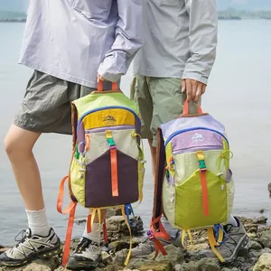 Dopamin Farbblockierung Outdoor Rucksack Große Kapazität Wandern Klettern Tasche Wasserdichtes Nylon Tagpack Für Herren Damen
