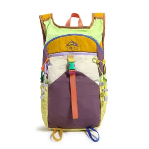 Outdoor-Wanderrucksack mit lebhaftem Dopamin-Farbblock-Design und großem Fassungsvermögen