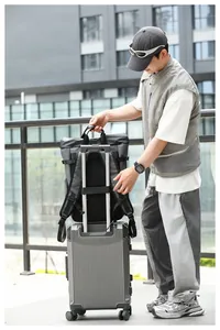 Premium waterproof men's backpack with luggage strap for travel and laptop protection